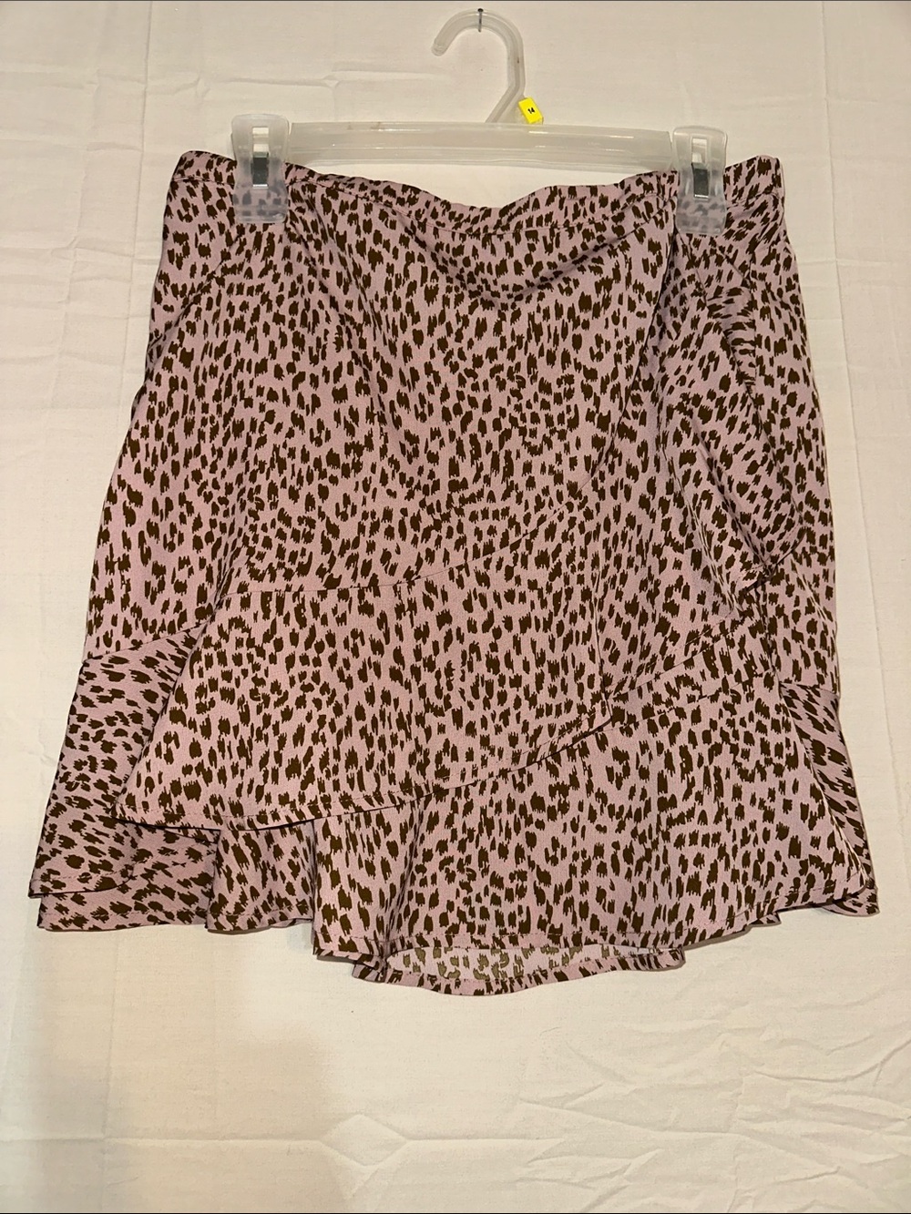 JODIFL Brown & Tan iLeopard Print Ruffle Mini Skirt